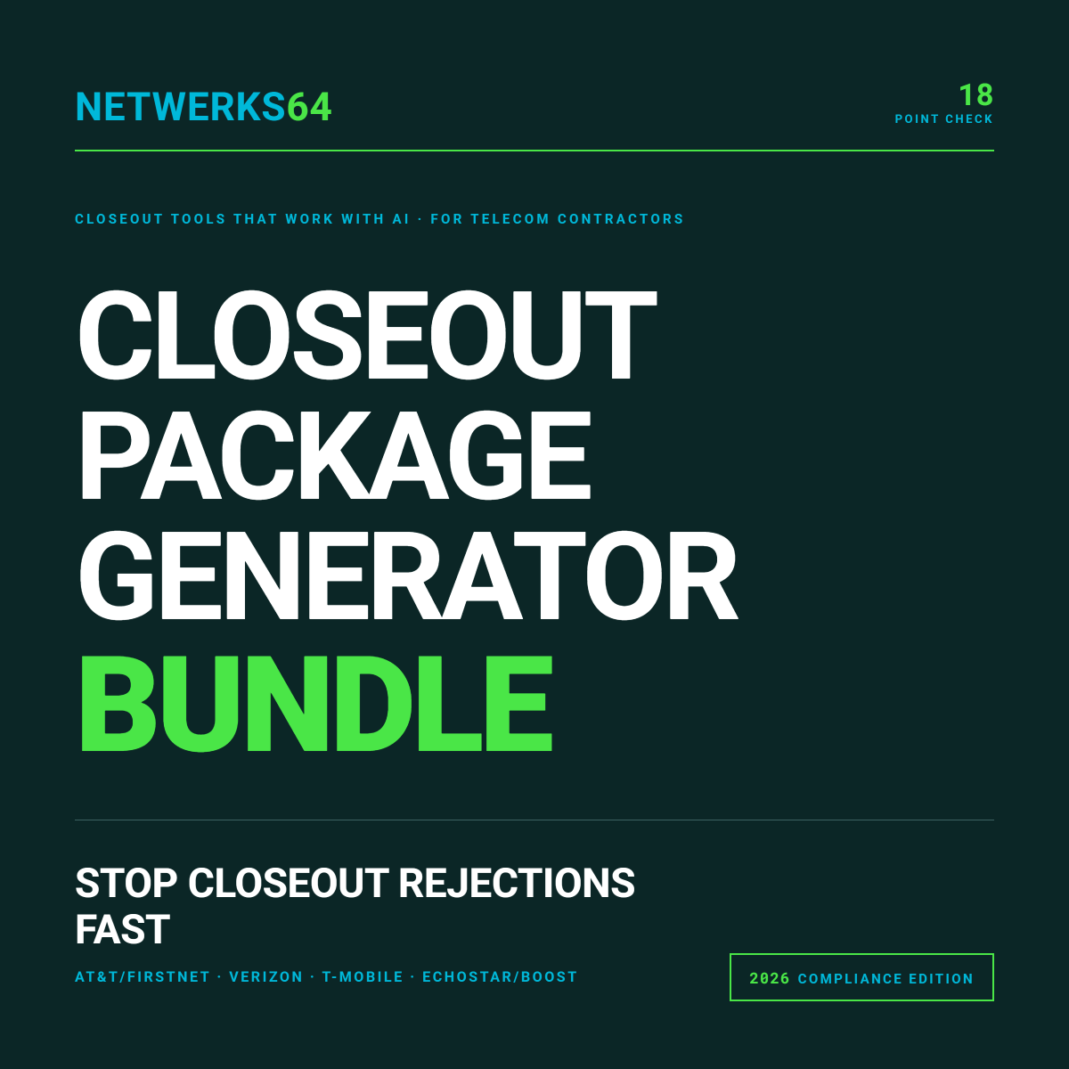 Closeout Package Generator Bundle product cover